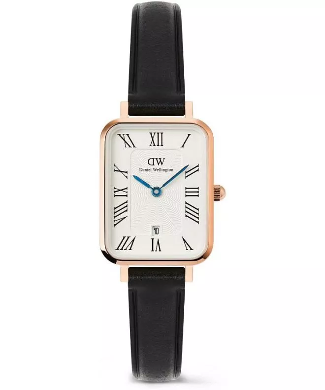 Ceas unisex Daniel Wellington Quadro Roman Numerals Date Sheffield Rose Gold DW00100862