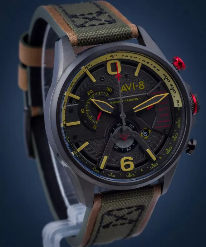 Ceas Barbatesc AVI-8 Hawker Harrier II Retrograde Chronograph AV-4056-03