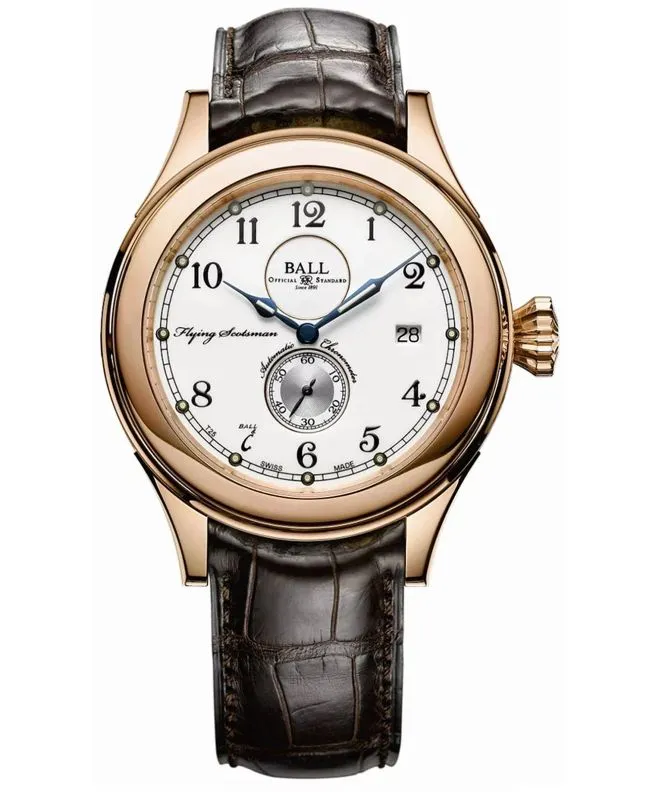 Ceas barbatesc Ball Trainmaster Flying Scotsman 18K Gold Limited Edition NM2198D-PG-LCJ-WH