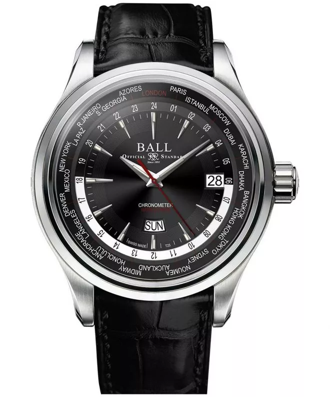 Ceas Barbatesc Ball Trainmaster Worldtime GM2020D-LL1FCJ-BK