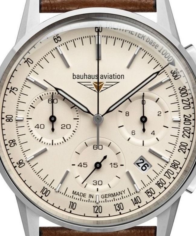 Bauhaus Aviation Vintage Pilot, automatico, 24622, beige., Moderno