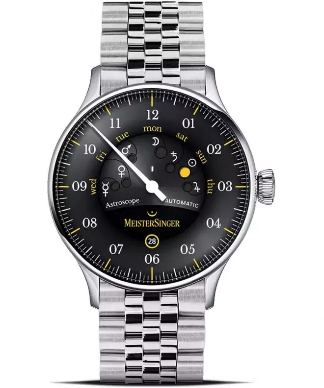 Ceas barbatesc Meistersinger Astroscope Black/Yellow Automatic Limited Edition S-AS902Y_MGB20