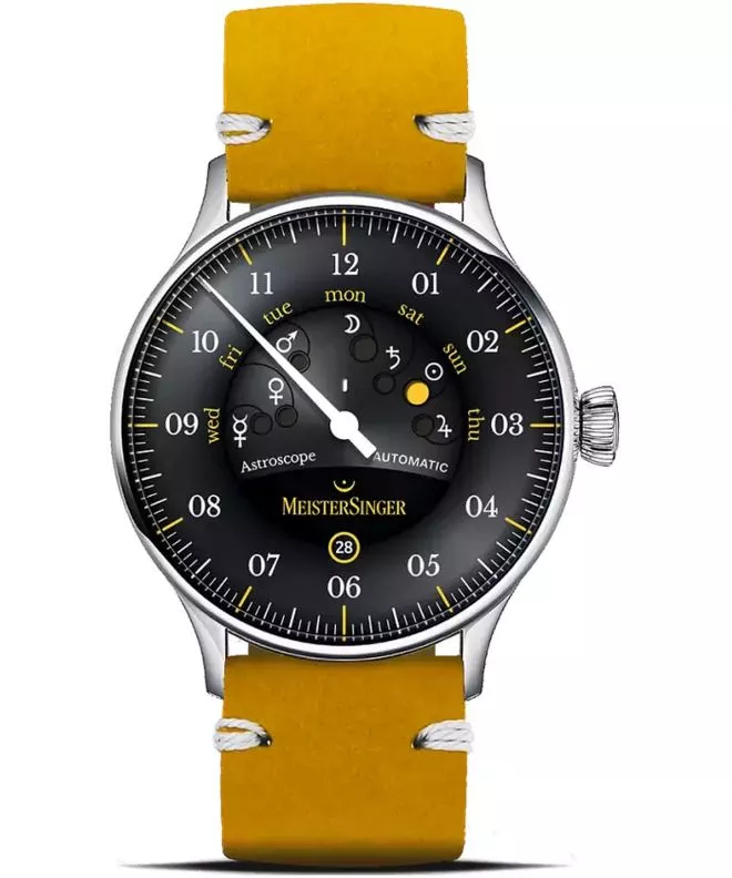 Ceas barbatesc Meistersinger Astroscope Black/Yellow Automatic Limited Edition S-AS902Y_SVSL018