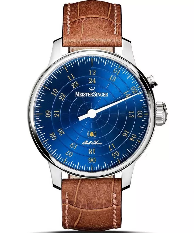 Ceas barbatesc Meistersinger Bell Hora Medium Blue with Gold BHO918G_SG03