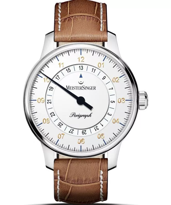 Ceas barbatesc Meistersinger Perigraph - 38mm White BM1101G_SG013W