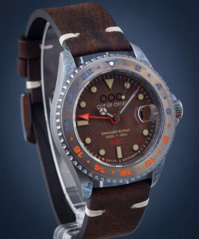 Ceas Barbatesc Out of Order Swiss GMT Havana OOO.001-19.HA