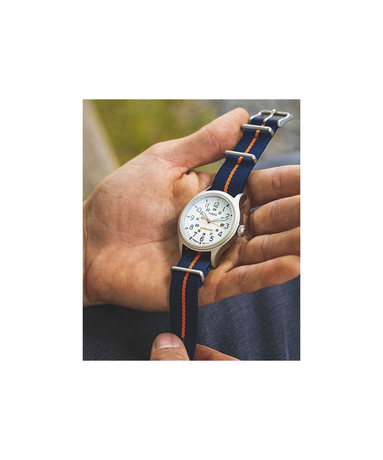 Timex Orologio al Quarzo Uomo Expedition Sierra TW2V07800VQ, Blu/Marrone, Cinturino