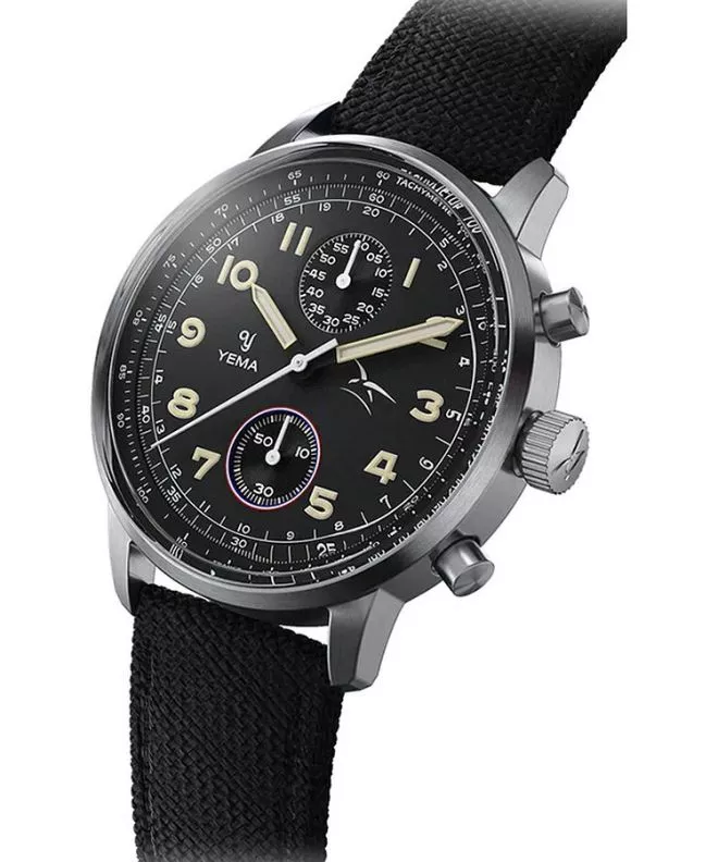Ceas barbatesc Yema Flygraf Bi-Compax French Air Force Chronograph YMHF1582AA-AA