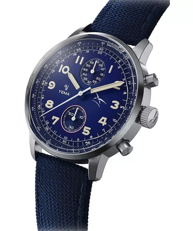 Ceas barbatesc Yema Flygraf Bi-Compax French Air Force Chronograph YMHF1582AA-GG