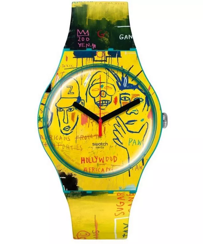 Ceas Unisex Swatch Hollywood Africans By Jm Basquiat SUOZ354