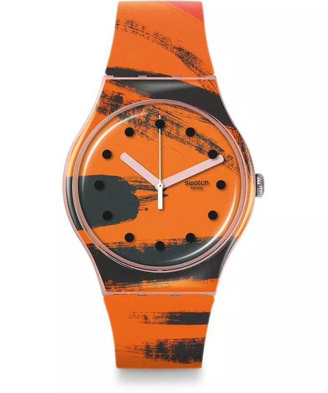 Ceas unisex Swatch Tate Gallery Barns-Graham's Orange and Red on Pink SUOZ362