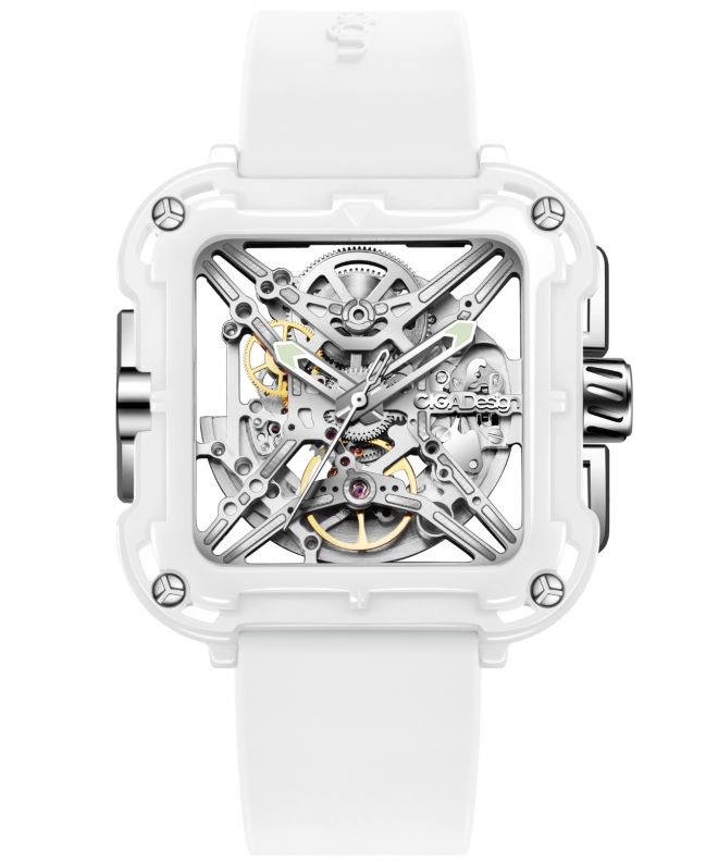 Ceas dama Ciga Design X Series Ceramic Skeleton X012-WS02-W5WH
