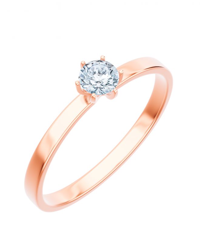 Inel Bonore - Aur Roz 585 - Diamant 0,5 ct