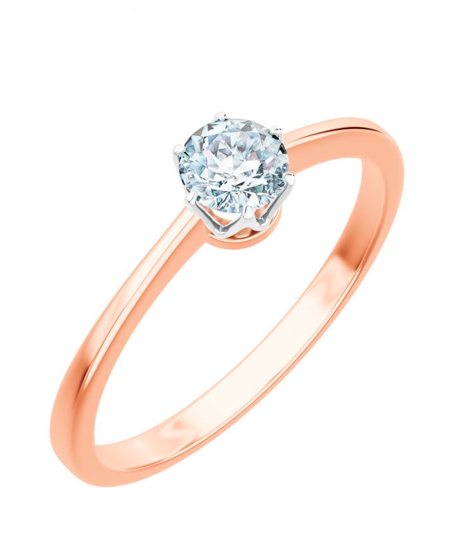 Inel Bonore - Aur Roz 585 - Diamant 0,7 ct