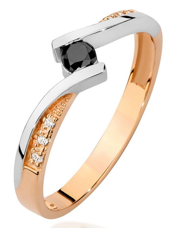 Inel Bonore - Aur Roz 585 - Diamant Negru 0,12Ct ct