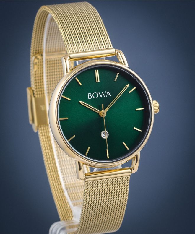 Ceas dama BOWA Milan Green Gold Mesh 34 MI344-04-164M