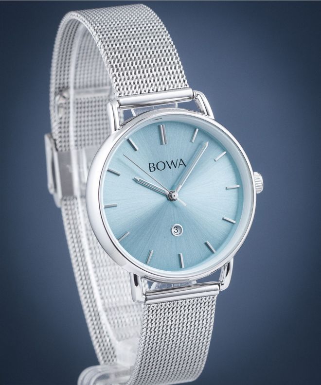 Ceas dama BOWA Milan Ice-Blue Silver Mesh 34 MI345-95-165M