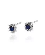 Cercei Bonore - Aur Alb 585 - Safir 0,15 ct