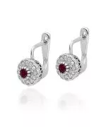 Cercei Bonore - Aur Alb 585 - Rubin 0,15 ct