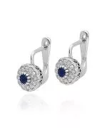 Cercei Bonore - Aur Alb 585 - Safir 0,15 ct