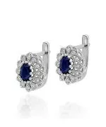 Cercei Bonore - Aur Alb 585 - Safir 0,7 ct