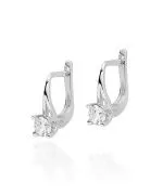 Cercei Bonore - Aur Alb 585 - Diamant 0,2 ct