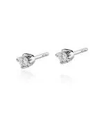 Cercei Bonore - Aur Alb 585 - Diamant 0,1 ct