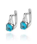 Cercei Bonore - Aur Alb 585 - Topaz 1,1 ct