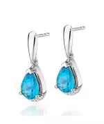 Cercei Bonore - Aur Alb 585 - Topaz 1,4 ct
