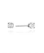 Cercei Bonore - Aur Alb 585 - Diamant 0,03 ct