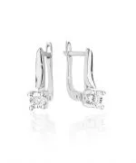Cercei Bonore - Aur Alb 585 - Diamant 0,03 ct
