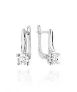 Cercei Bonore - Aur Alb 585 - Diamant 0,08 ct