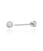 Cercei Bonore - Aur Alb 585 - Diamant 0,1 ct