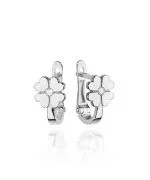 Cercei Bonore - Aur Alb 585 - Diamant 0,03 ct