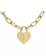 Colier Fossil Harlow Linear Texture Heart