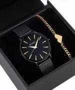 Ceas dama BOWA Praha Black-Gold Mesh 38 Gift Set