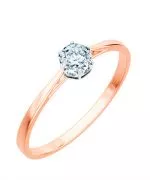 Inel Bonore - Aur Roz 585 - Diamant 0,5 ct