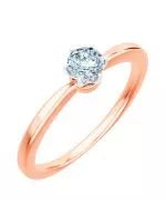 Inel Bonore - Aur Roz 585 - Diamant 0,4 ct