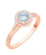 Inel Bonore - Aur Roz 585 - Diamant 0,7 ct