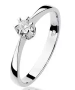 Inel Bonore - Aur Alb 585 - Diamant 0,1 ct