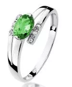 Inel Bonore - Aur Alb 585 - Smarald 0,4 ct