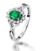 Inel Bonore - Aur Alb 585 - Smarald 0,4 ct