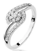 Inel Bonore - Aur Alb 585 - Diamant 0,1 ct