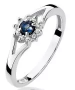 Inel Bonore - Aur Alb 585 - Safir 0,1 ct
