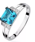 Inel Bonore - Aur Alb 585 - Topaz 1,4 ct
