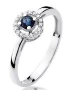 Inel Bonore - Aur Alb 585 - Safir 0,15 ct