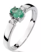 Inel Bonore - Aur Alb 585 - Safir 0,4 ct