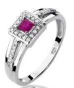 Inel Bonore - Aur Alb 585 - Rubin 0,2 ct