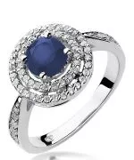 Inel Bonore - Aur Alb 585 - Safir 1 ct