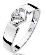 Inel Bonore - Aur Alb 585 - Diamant 0,04 ct